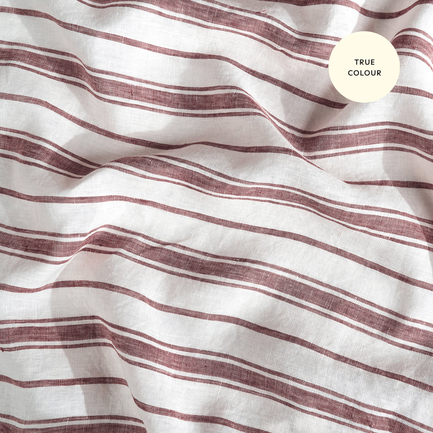 French Flax Linen Double Sided Quilt Cover in Cherrywood/Cherrywood Stripe - Image 11