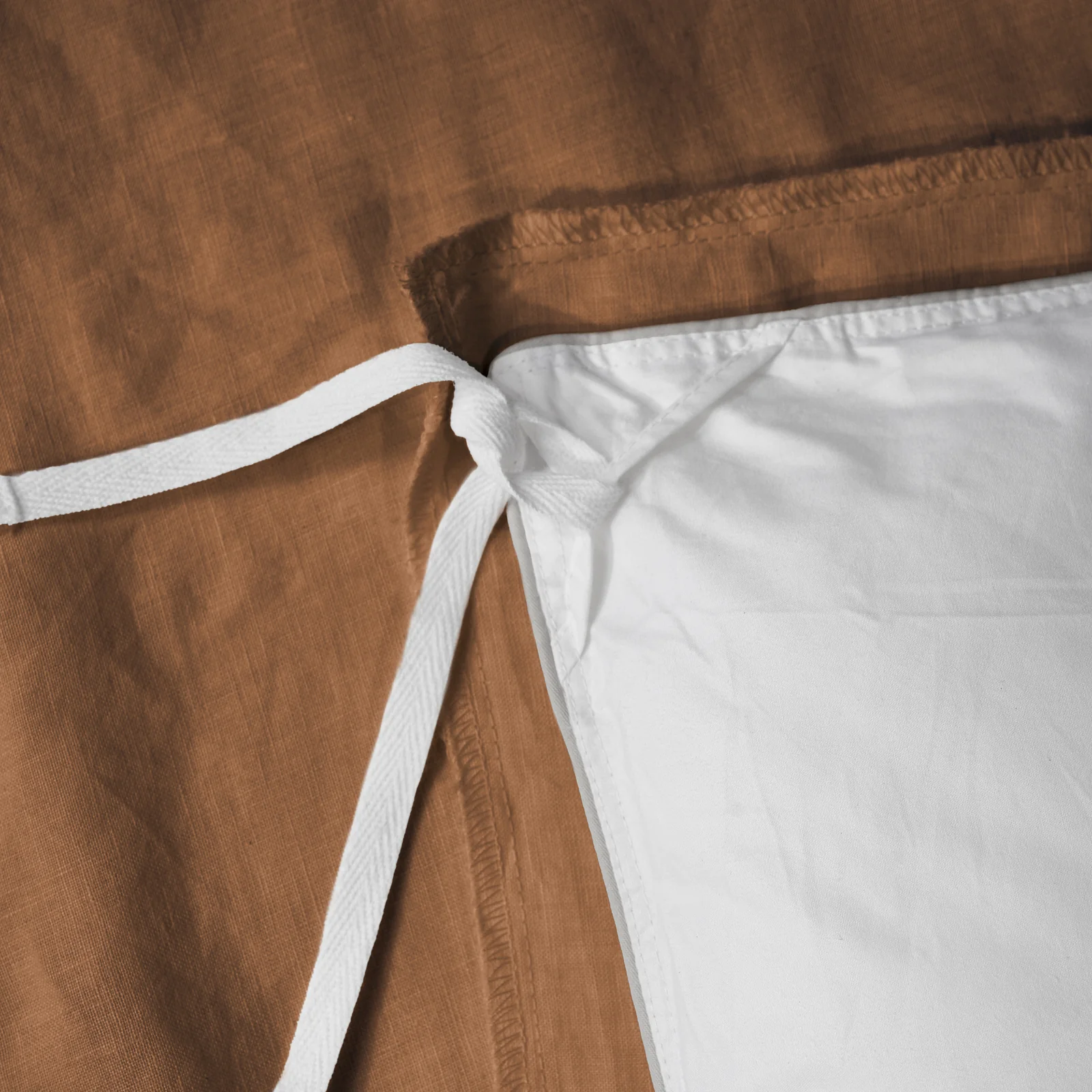 French Flax Linen Double Sided Quilt Cover in Hazelnut/Hazelnut Stripe - Image 14