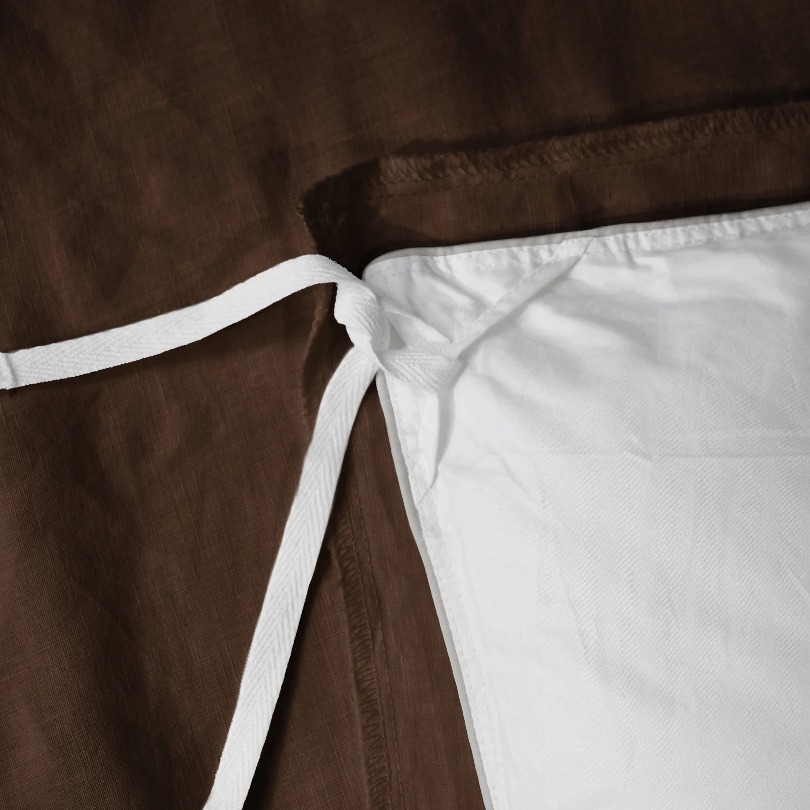 French Flax Linen Quilt Cover in Chocolate - Image 11