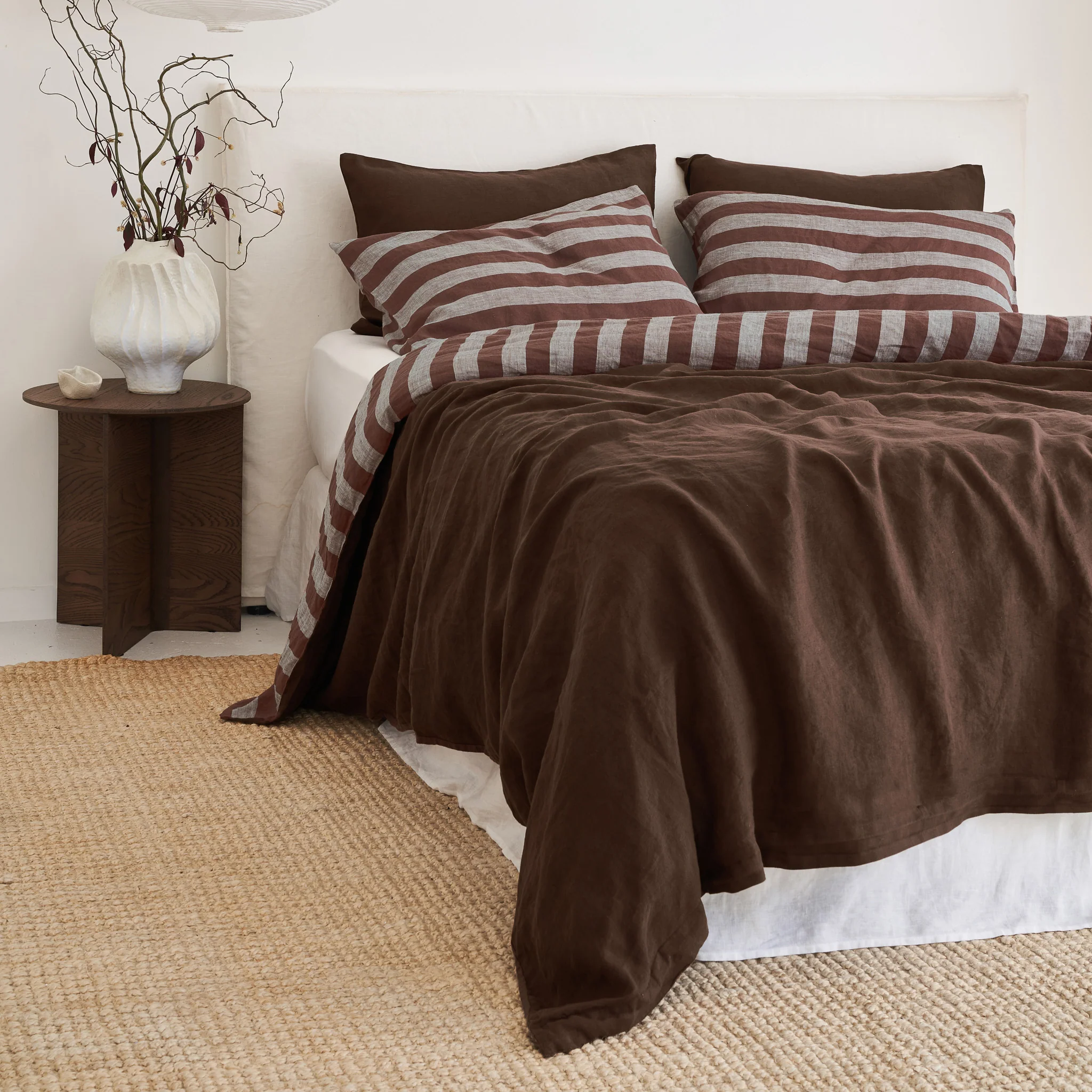 Standard Pillowcase Set in Chocolate Stripe - Image 7
