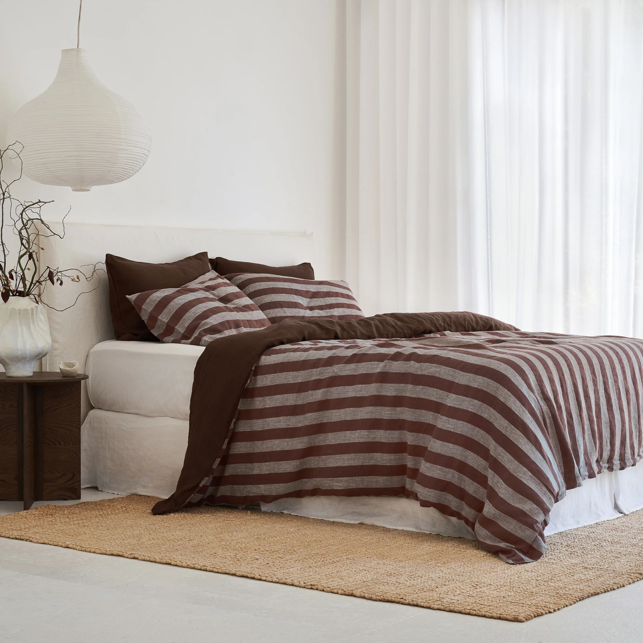 Standard Pillowcase Set in Chocolate Stripe - Image 9