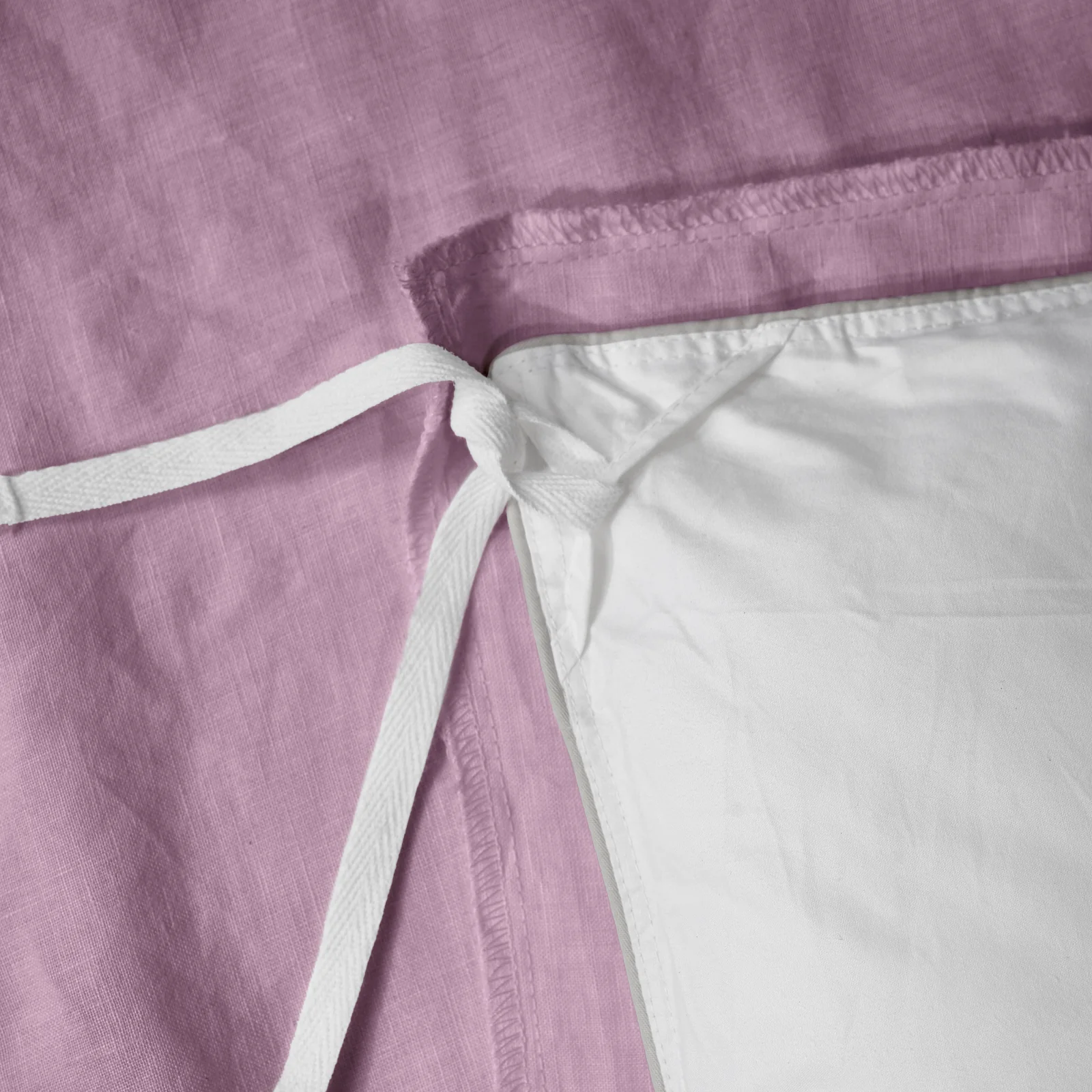 French Flax Linen Double Sided Quilt Cover Set in Lilac/Blush - Image 15