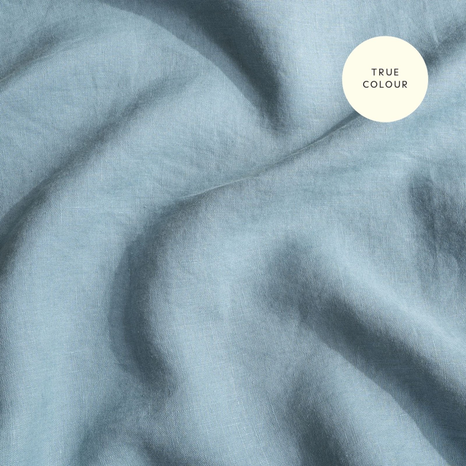 French Flax Linen Flat Sheet in Marine Blue - Image 12