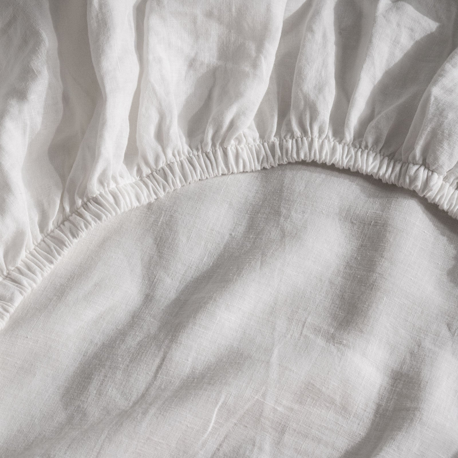 French Flax Linen Fitted Sheet in White - Image 7