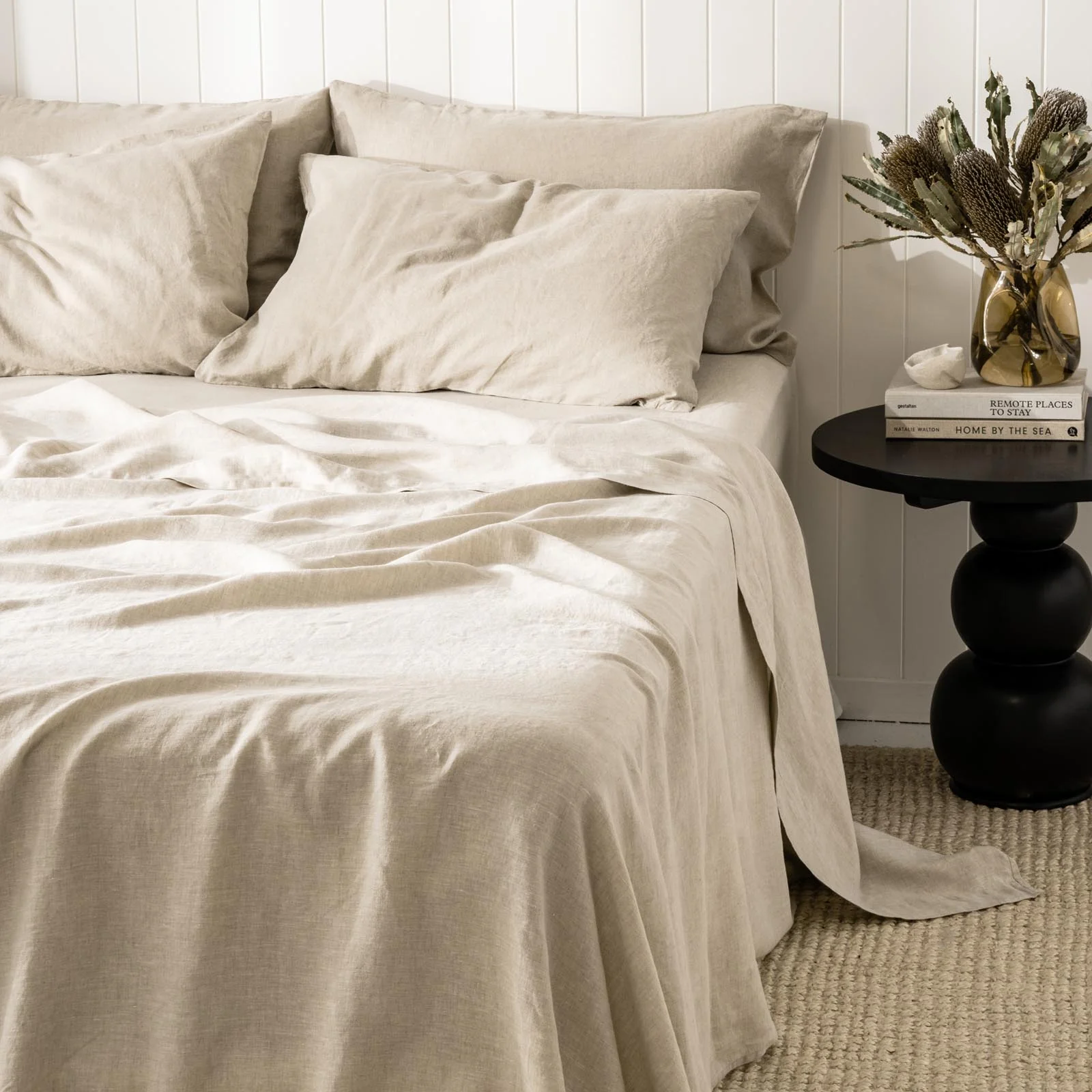 French Flax Linen Flat Sheet in Natural - Image 5