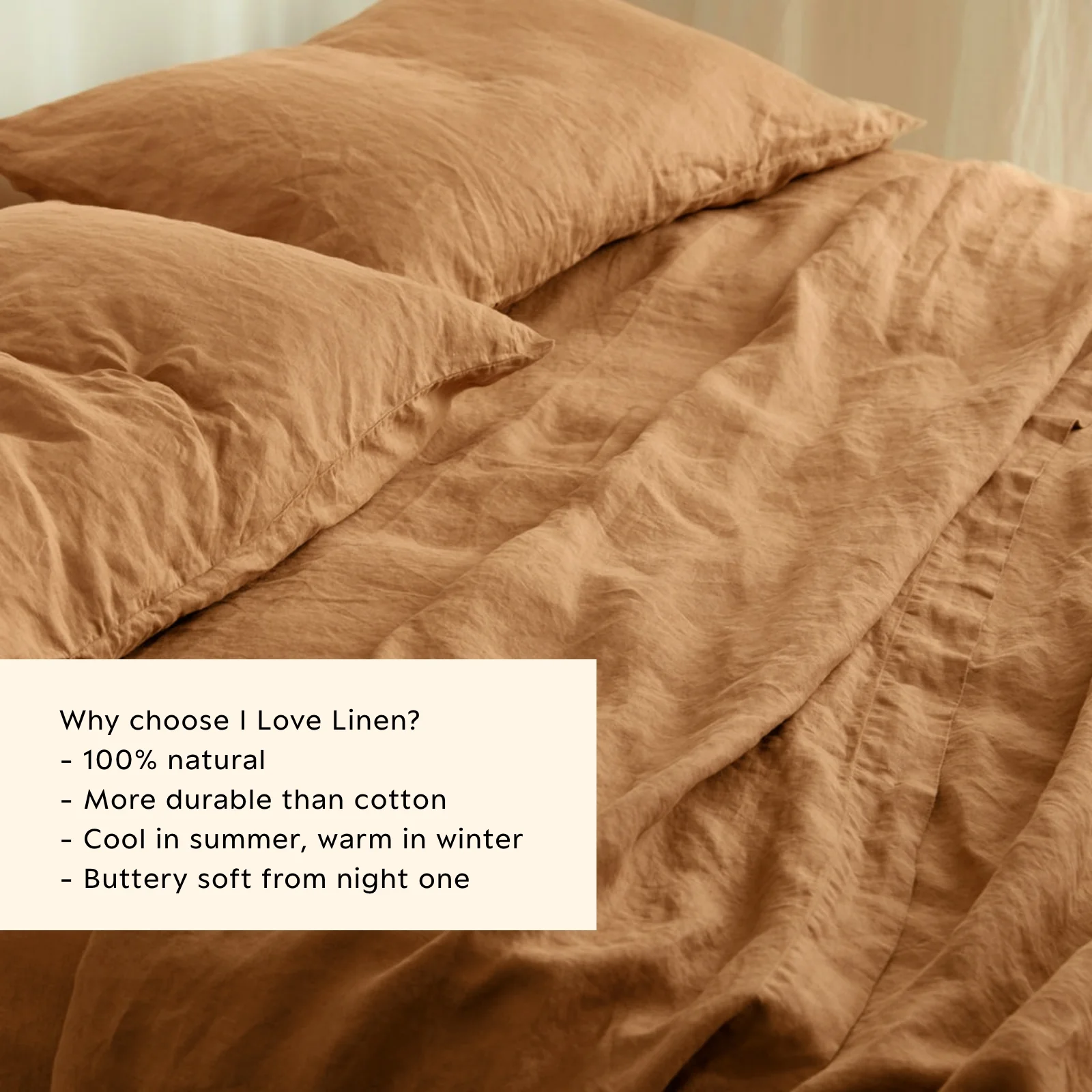 French Flax Linen Flat Sheet in Sandalwood - Image 6