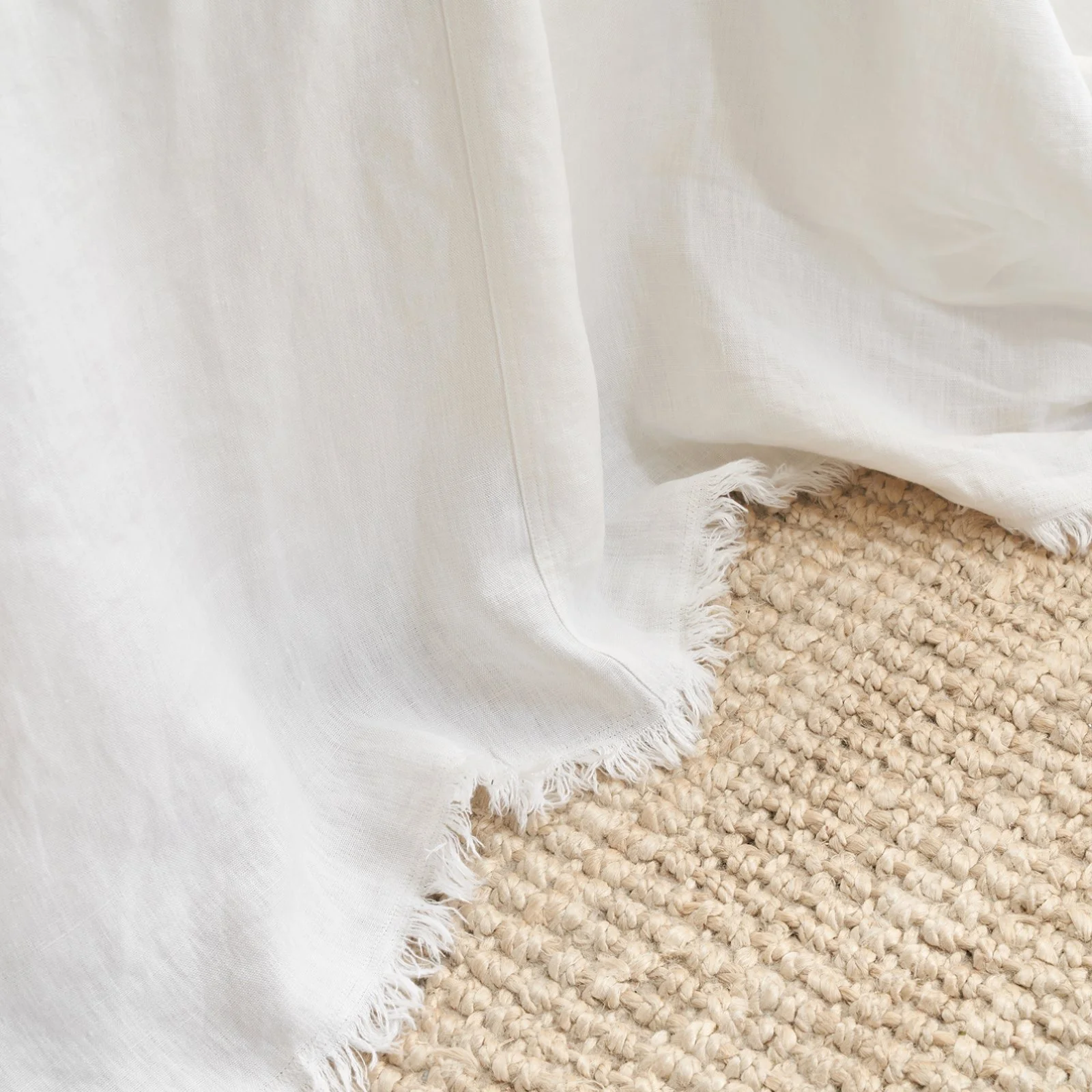 French Flax Linen Heavy Bedcover in White - Image 5