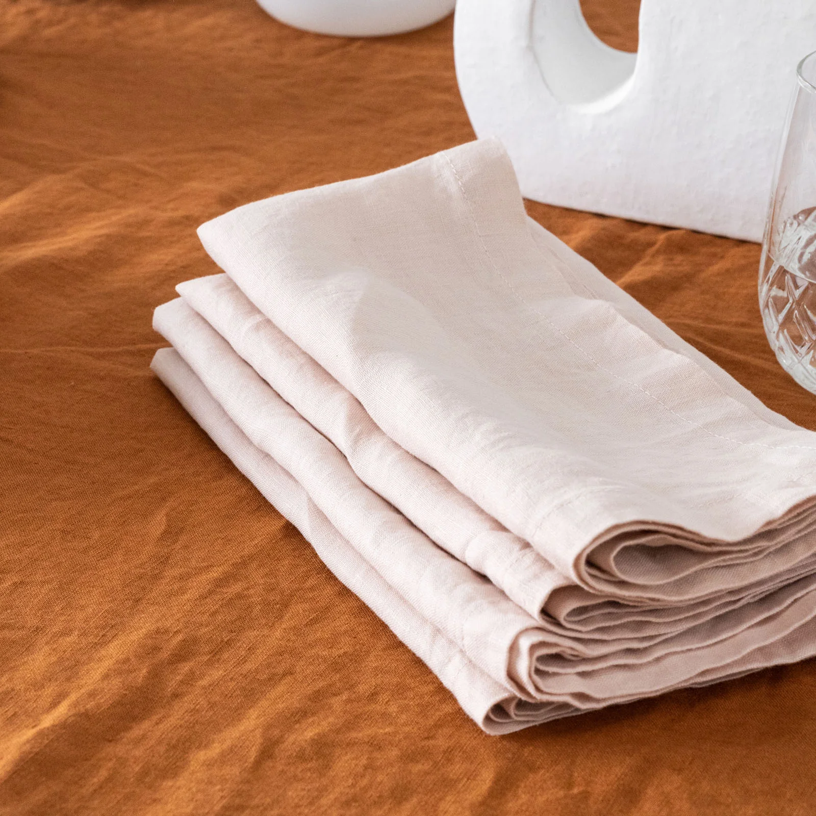 French Flax Linen Napkins (Set Of 4) in Blush - Image 7