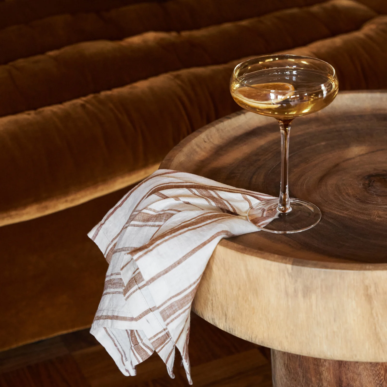 French Flax Linen Napkins (Set of 4) in Hazelnut Stripe - Image 8