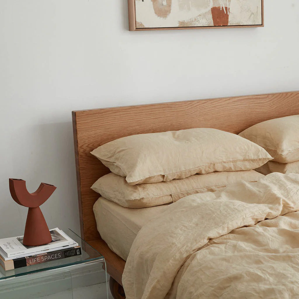 French Flax Linen Pillowcase Set in Creme - Image 7
