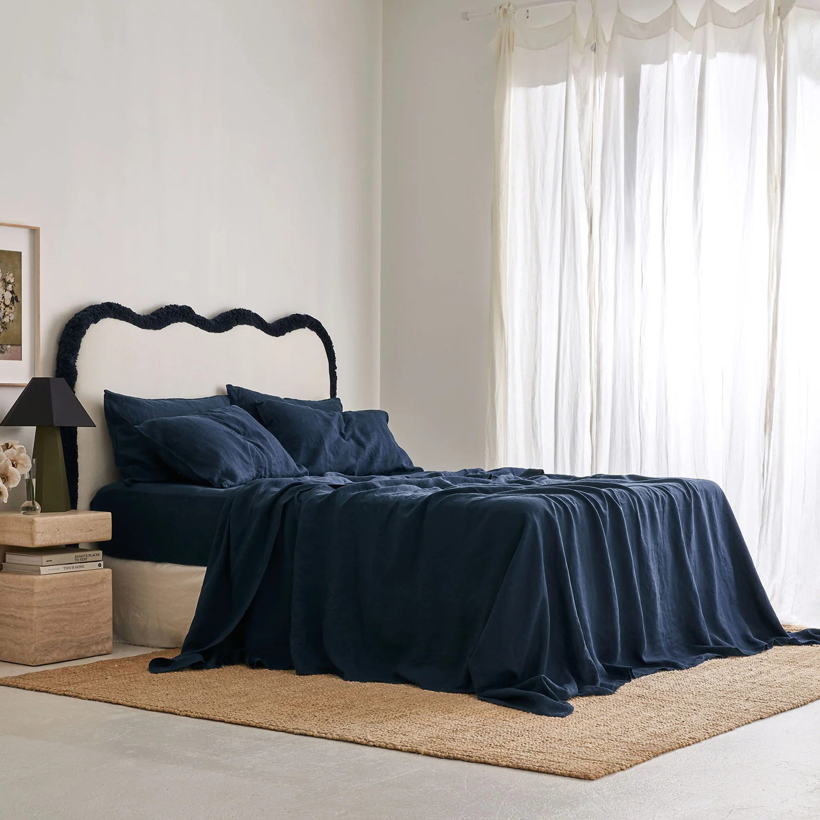 French Flax Linen Pillowcase Set in Indigo - Image 10