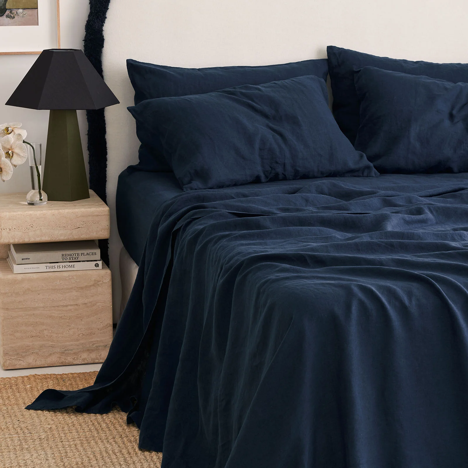 French Flax Linen Pillowcase Set in Indigo - Image 6