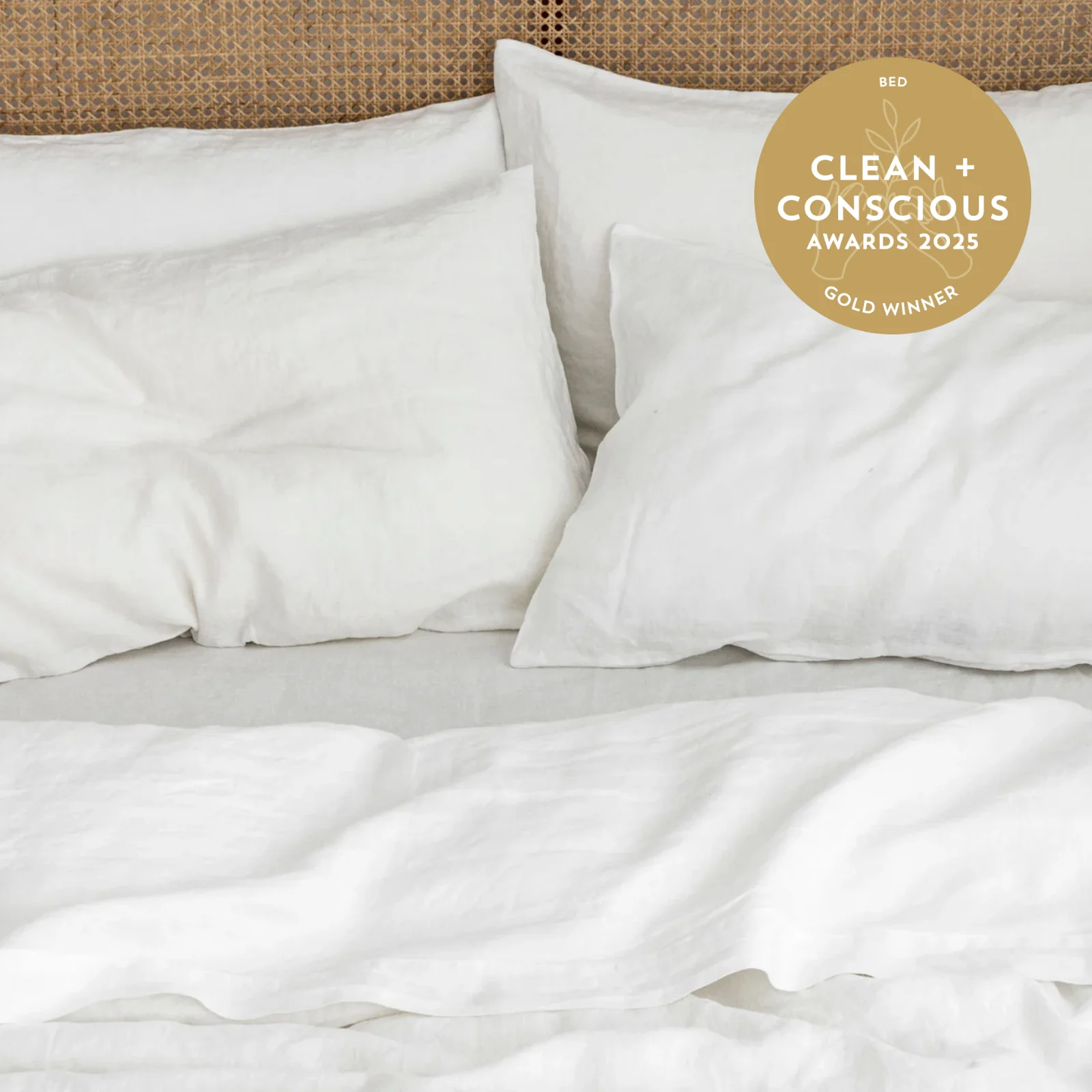 French Flax Linen Pillowcase Set in White - Image 5