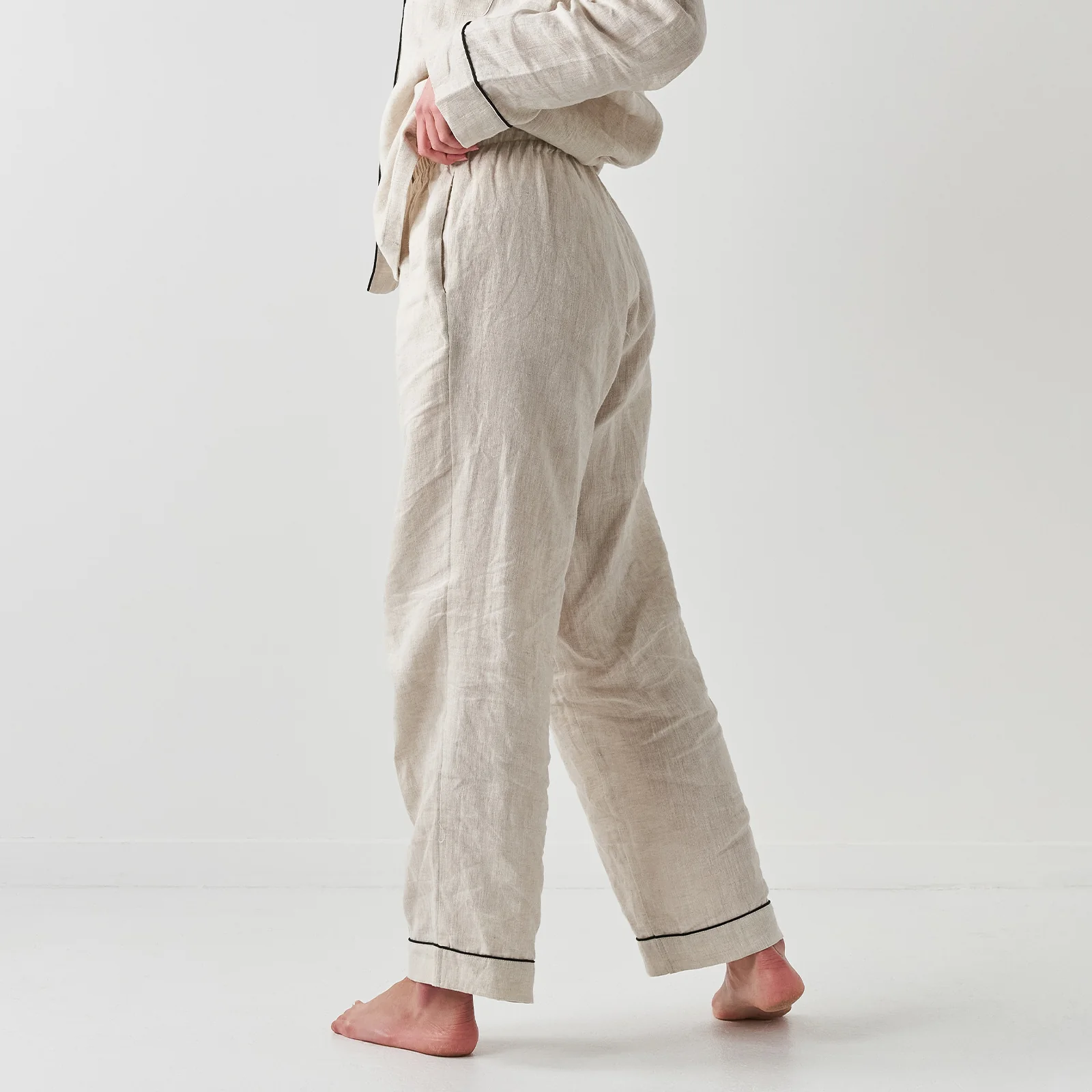 French Flax Linen Pyjama Set in Natural - Image 6