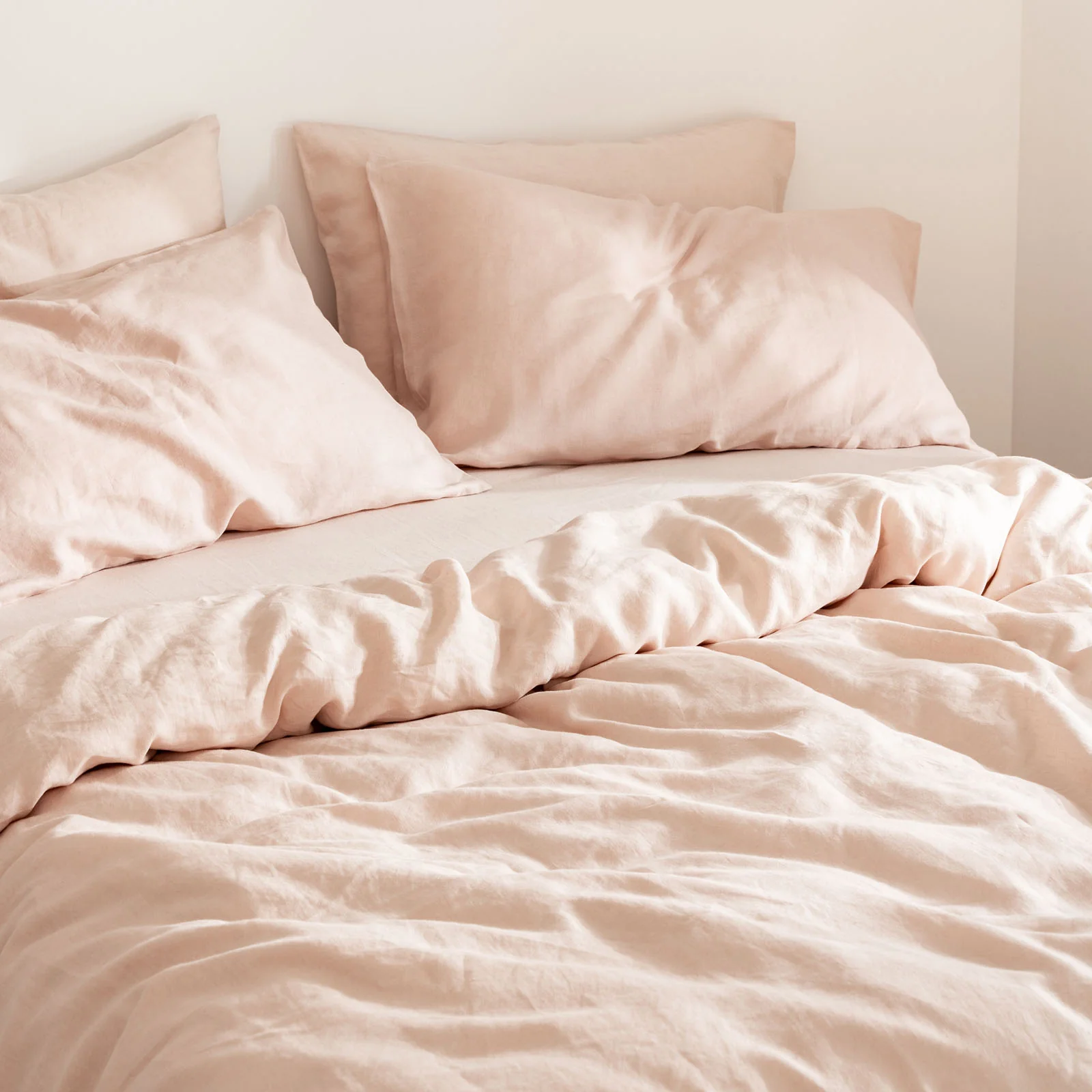 French Flax Linen Quilt Cover in Blush - Image 5