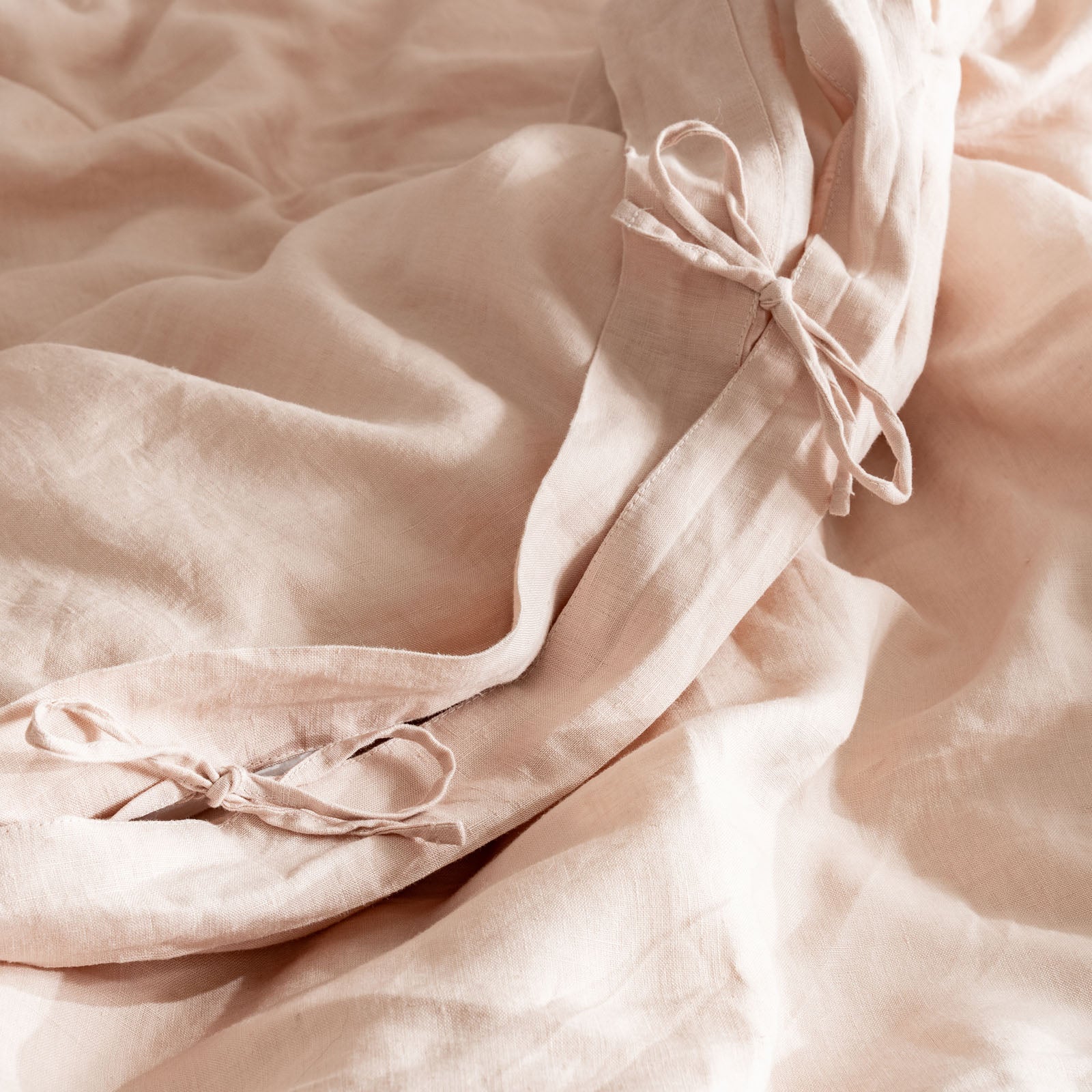 French Flax Linen Quilt Cover in Blush - Image 6