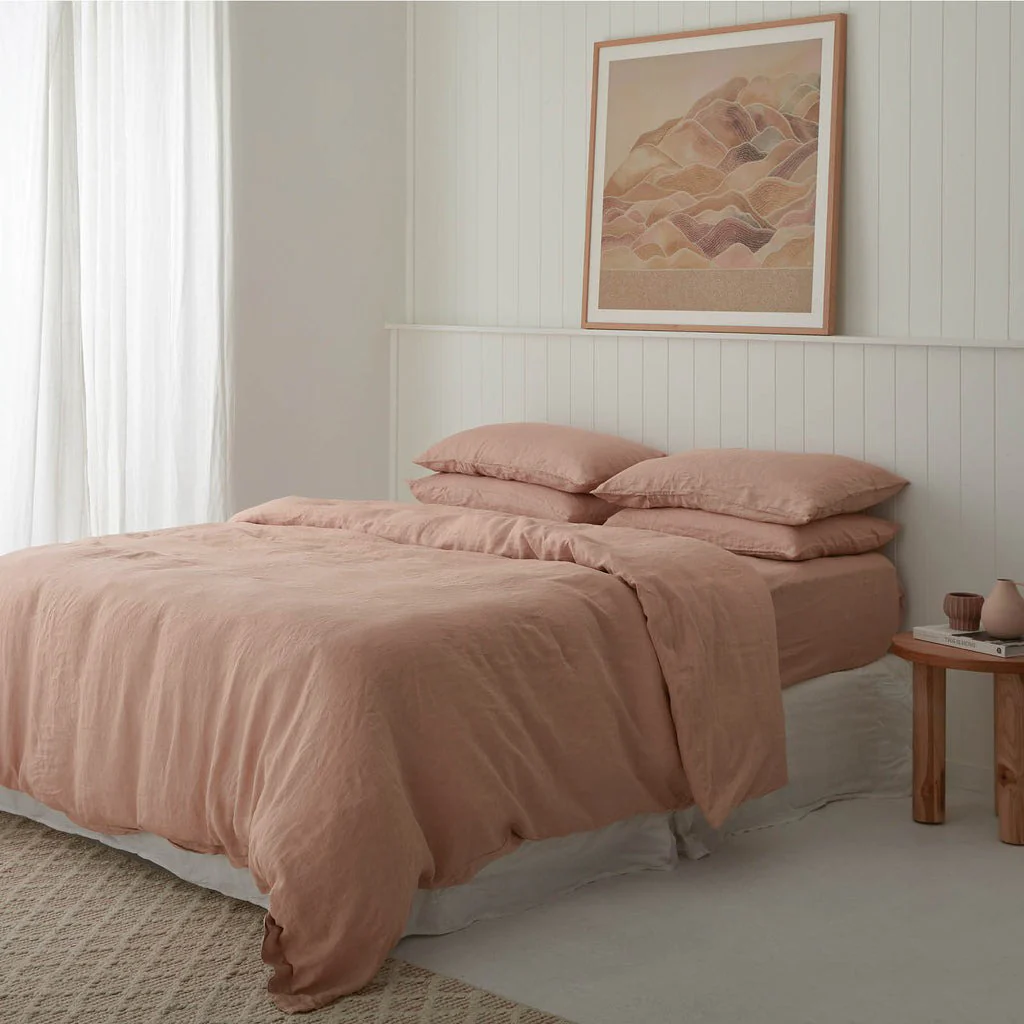 French Flax Linen Quilt Cover in Clay - Image 2