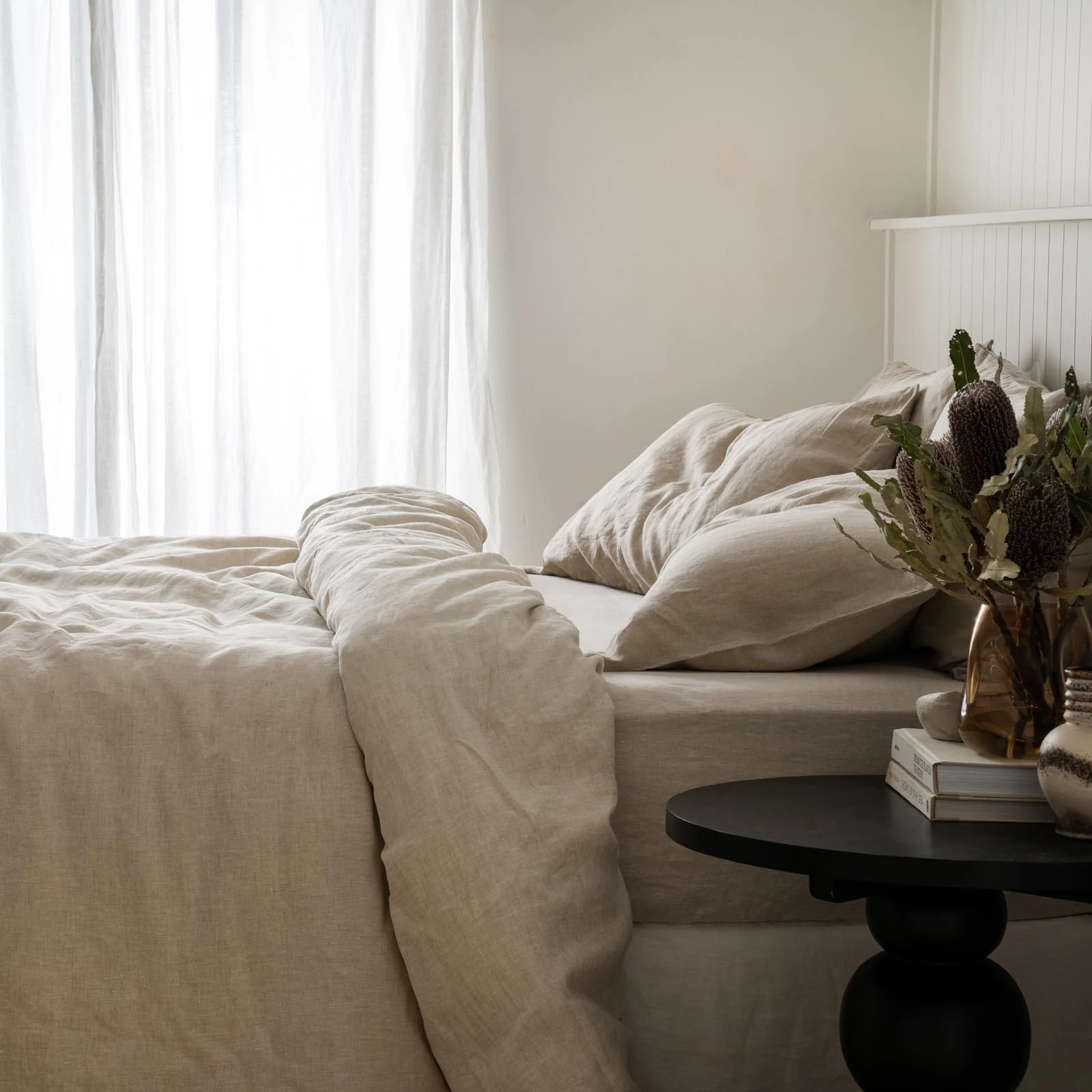 French Flax Linen Quilt Cover in Natural - Image 6