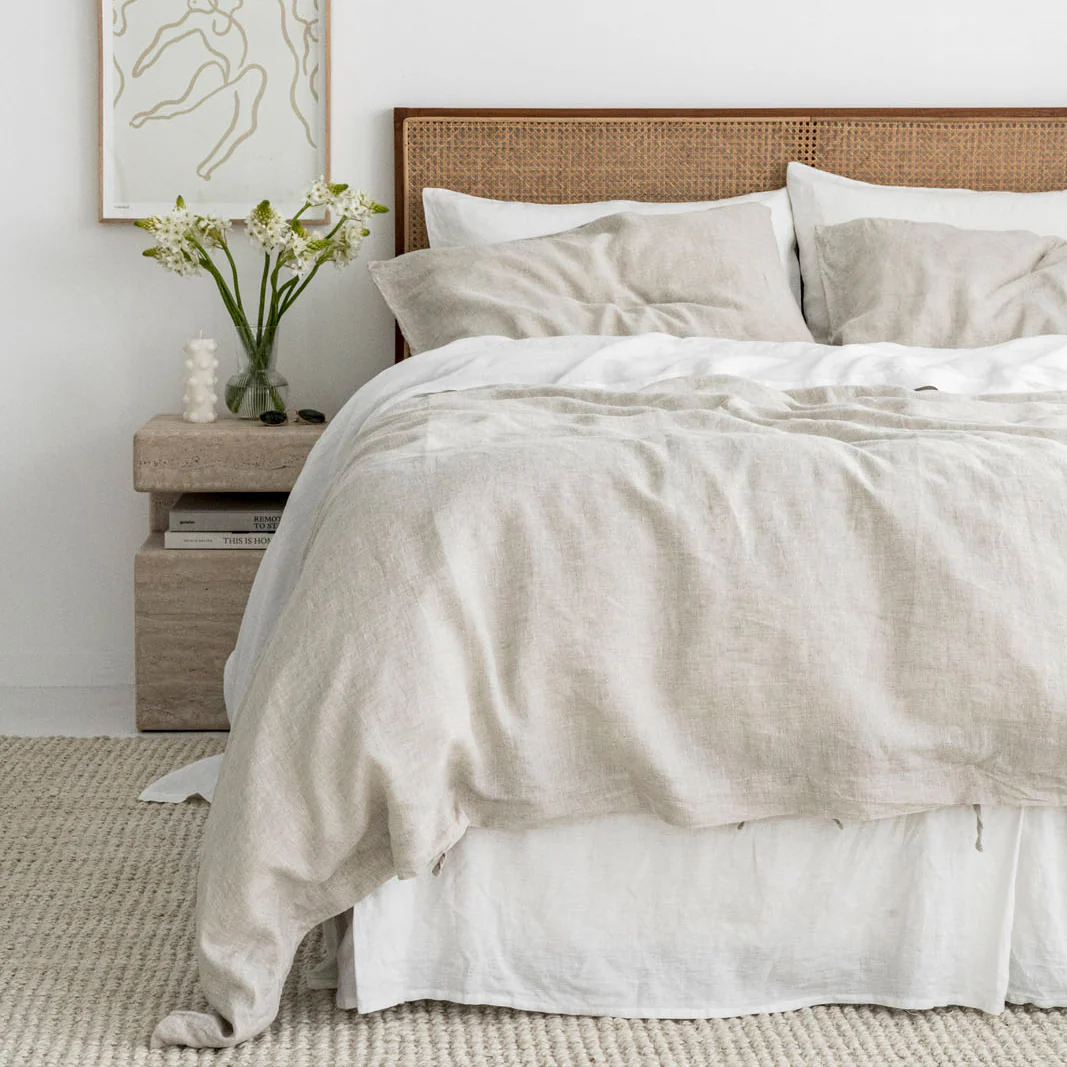 French Flax Linen Quilt Cover in Natural - Image 9