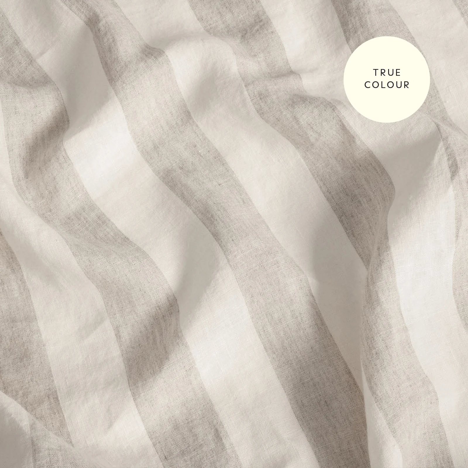 French Flax Linen Quilt Cover in Natural Thick Stripe - Image 8