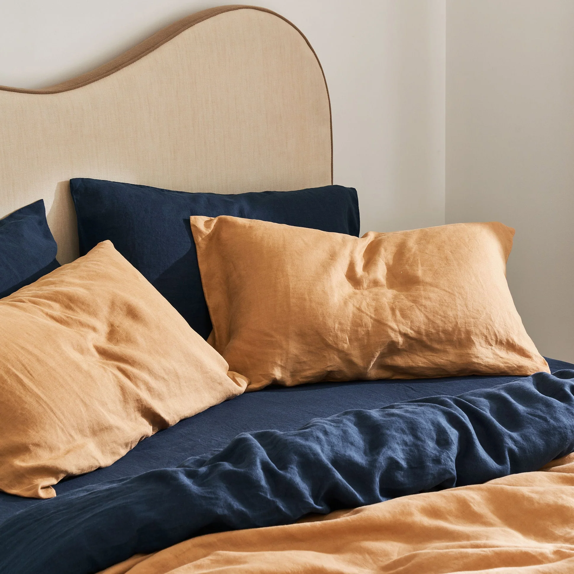 French Flax Linen Quilt Cover in Sandalwood - Image 9