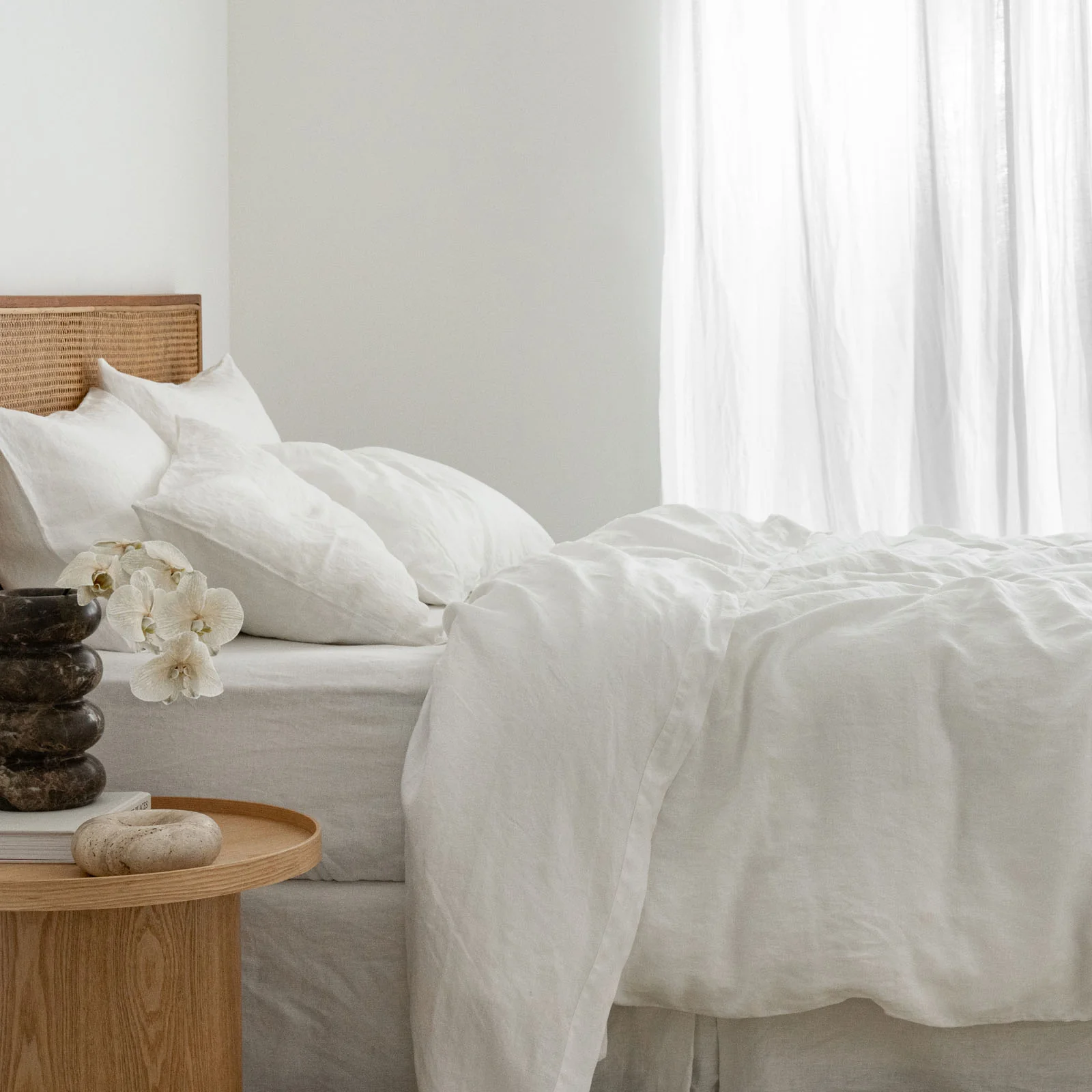 French Flax Linen Quilt Cover in White - Image 6