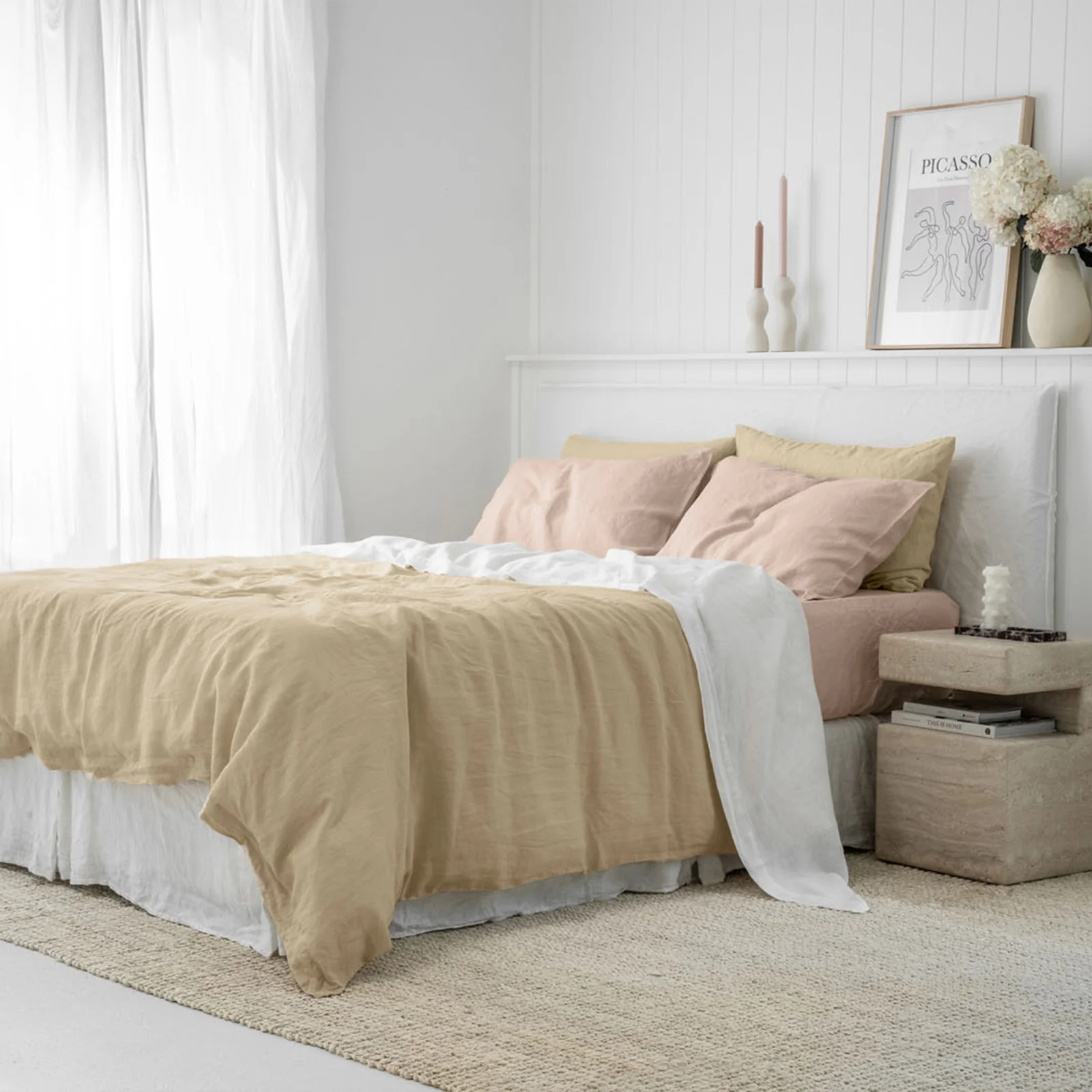French Flax Linen Quilt Cover Set in Creme - Image 10