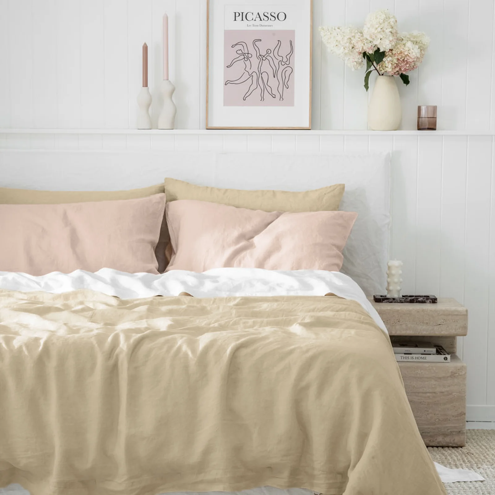 French Flax Linen Quilt Cover Set in Creme - Image 11