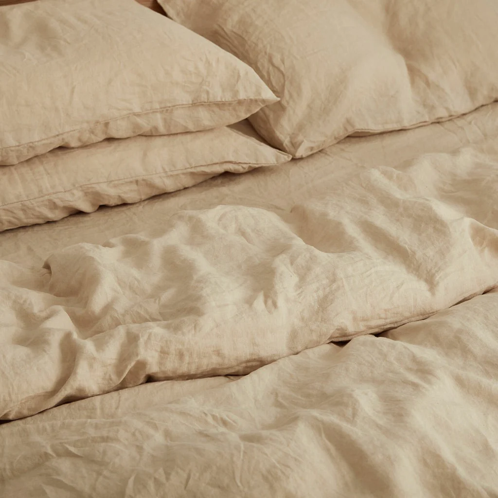 French Flax Linen Quilt Cover Set in Creme - Image 5