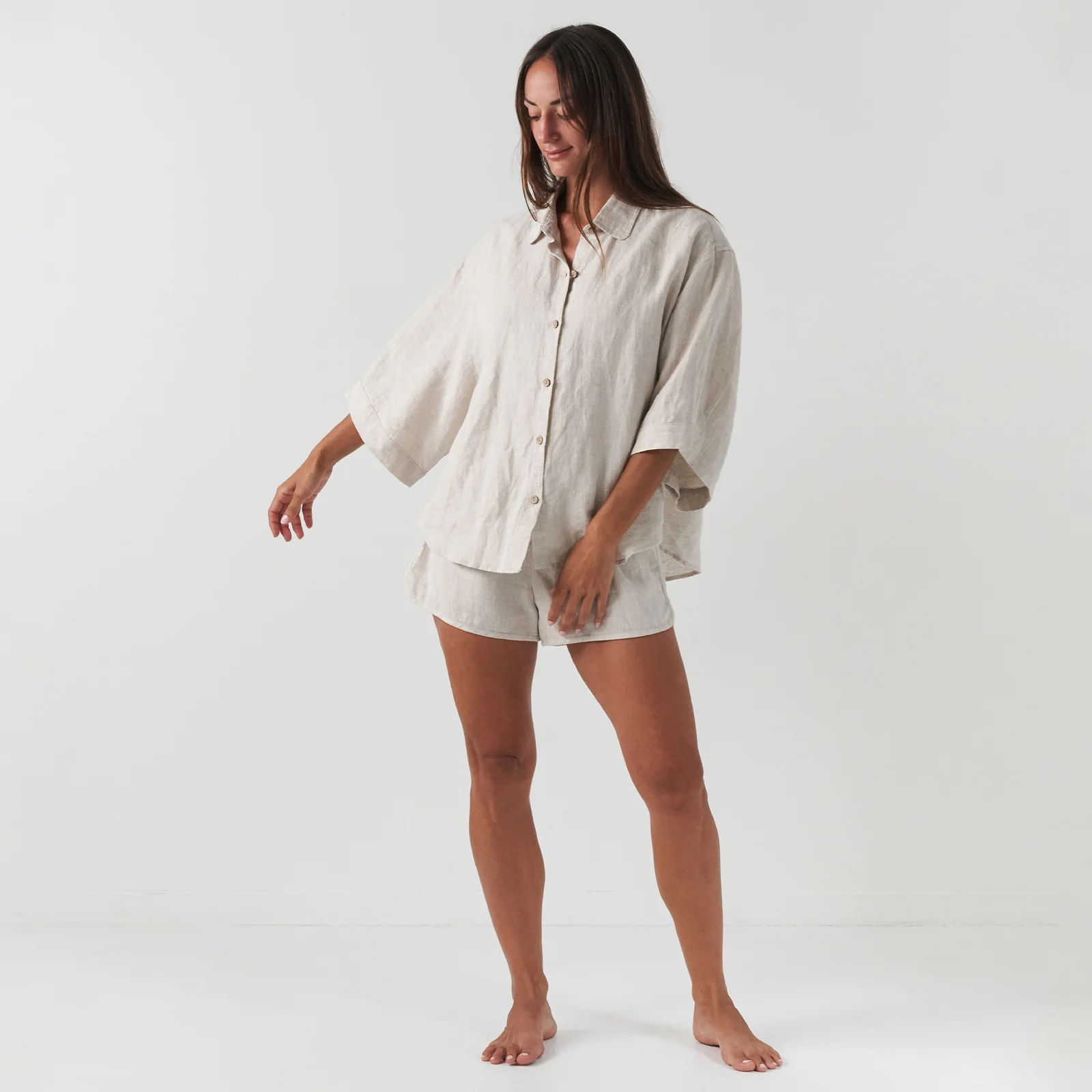 French Flax Linen Ruby Shirt in Natural - Image 6