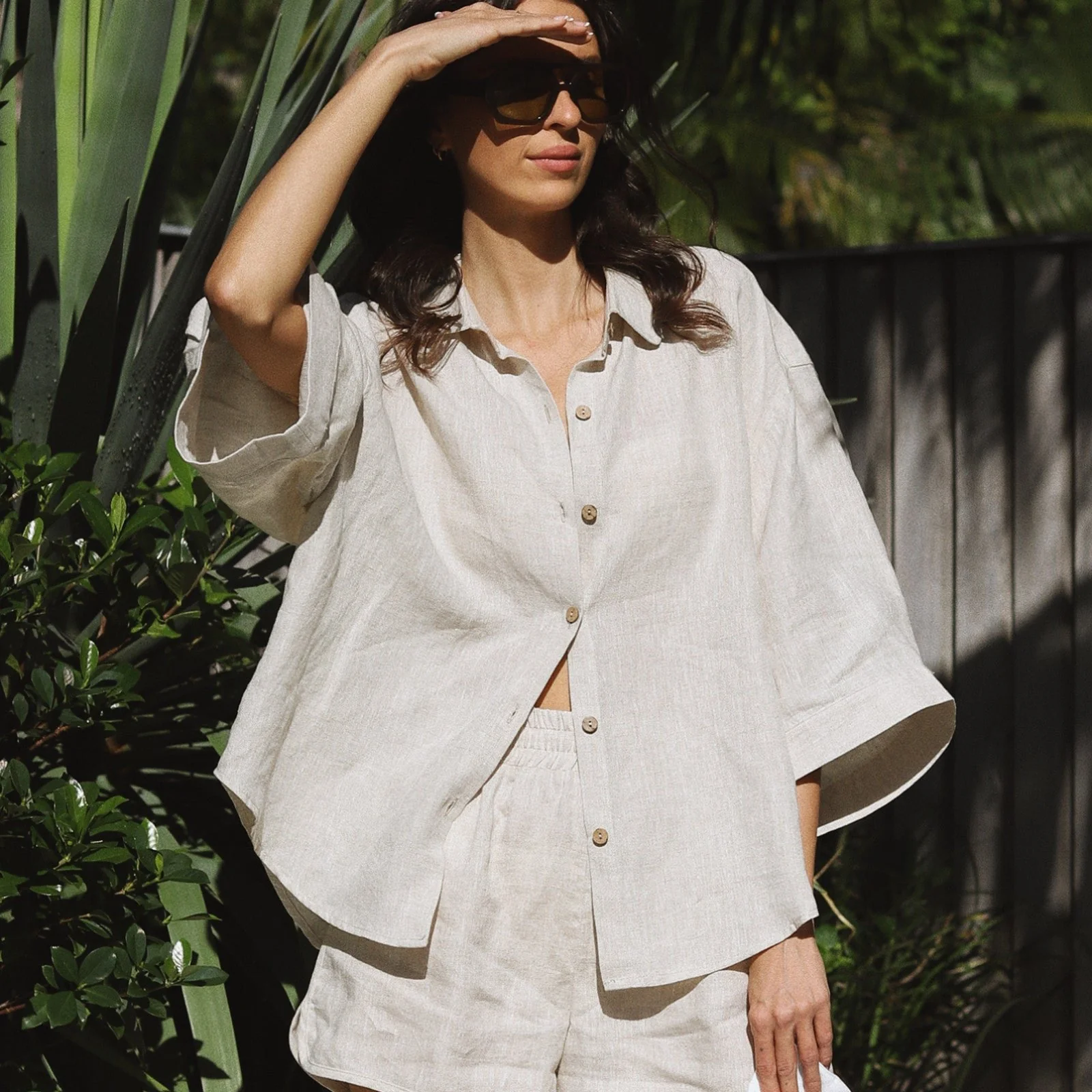 French Flax Linen Ruby Shirt in Natural - Image 8