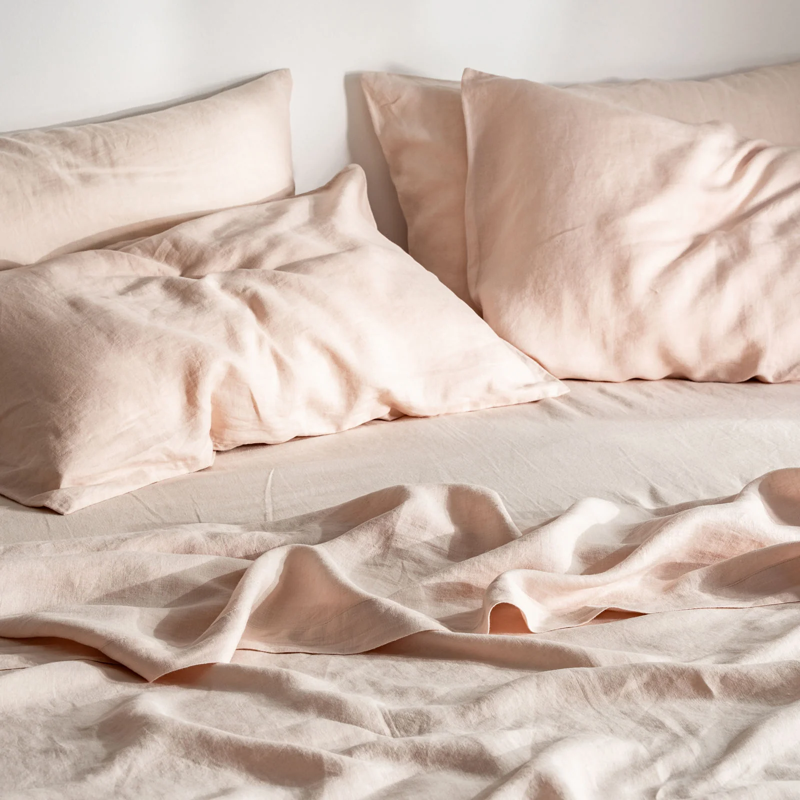 French Flax Linen Sheet Set in Blush - Image 6