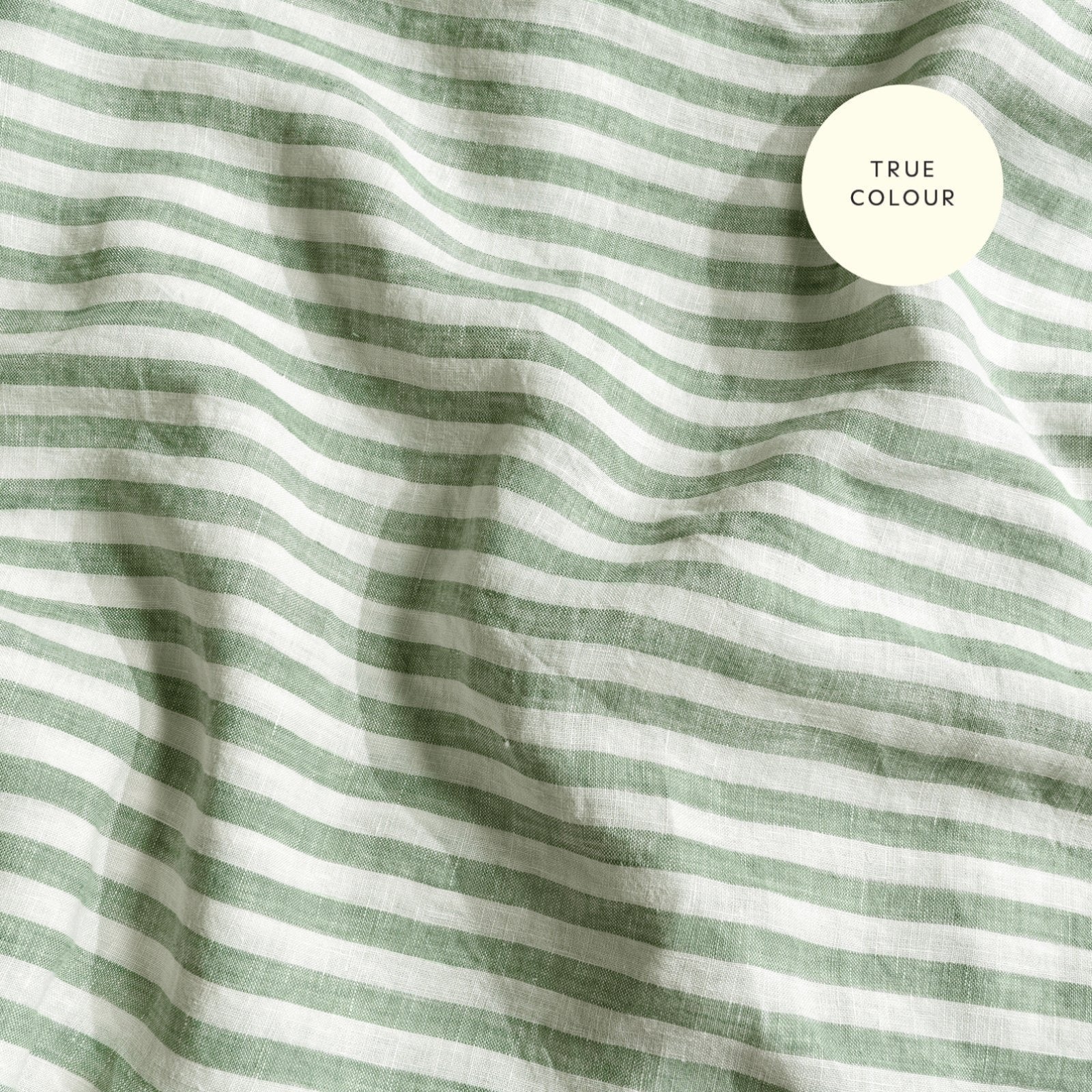 French Flax Linen Sheet Set in Ivy Stripe - Image 12