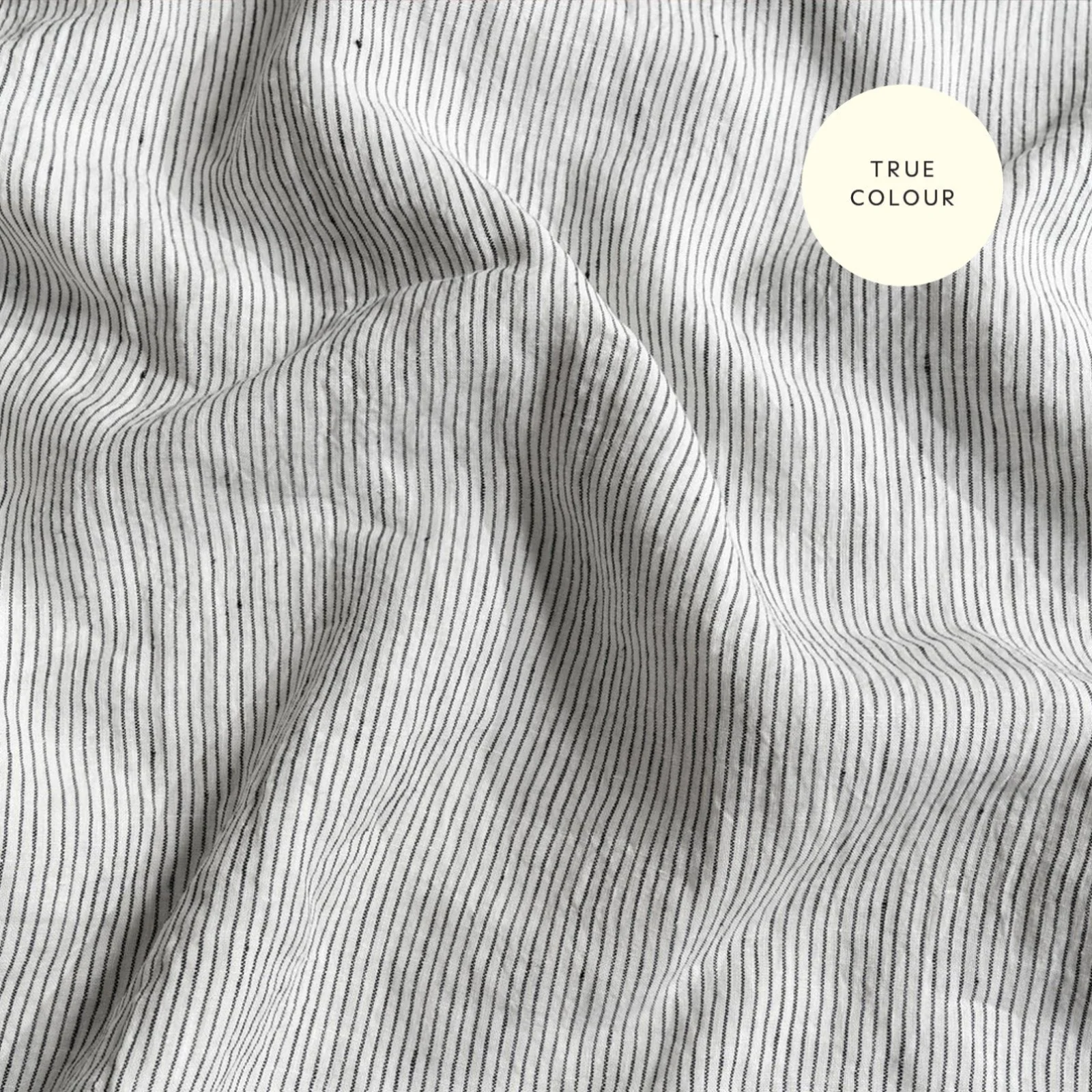 French Flax Linen Sheet Set in Pinstripe - Image 14