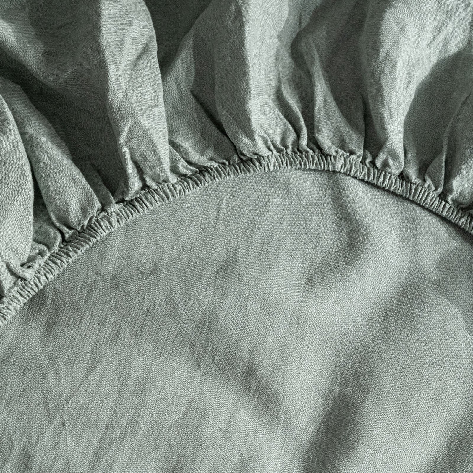 French Flax Linen Sheet Set in Sage - Image 9