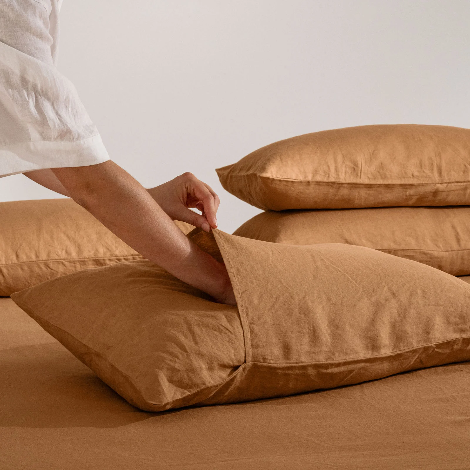 French Flax Linen Sheet Set in Sandalwood - Image 7