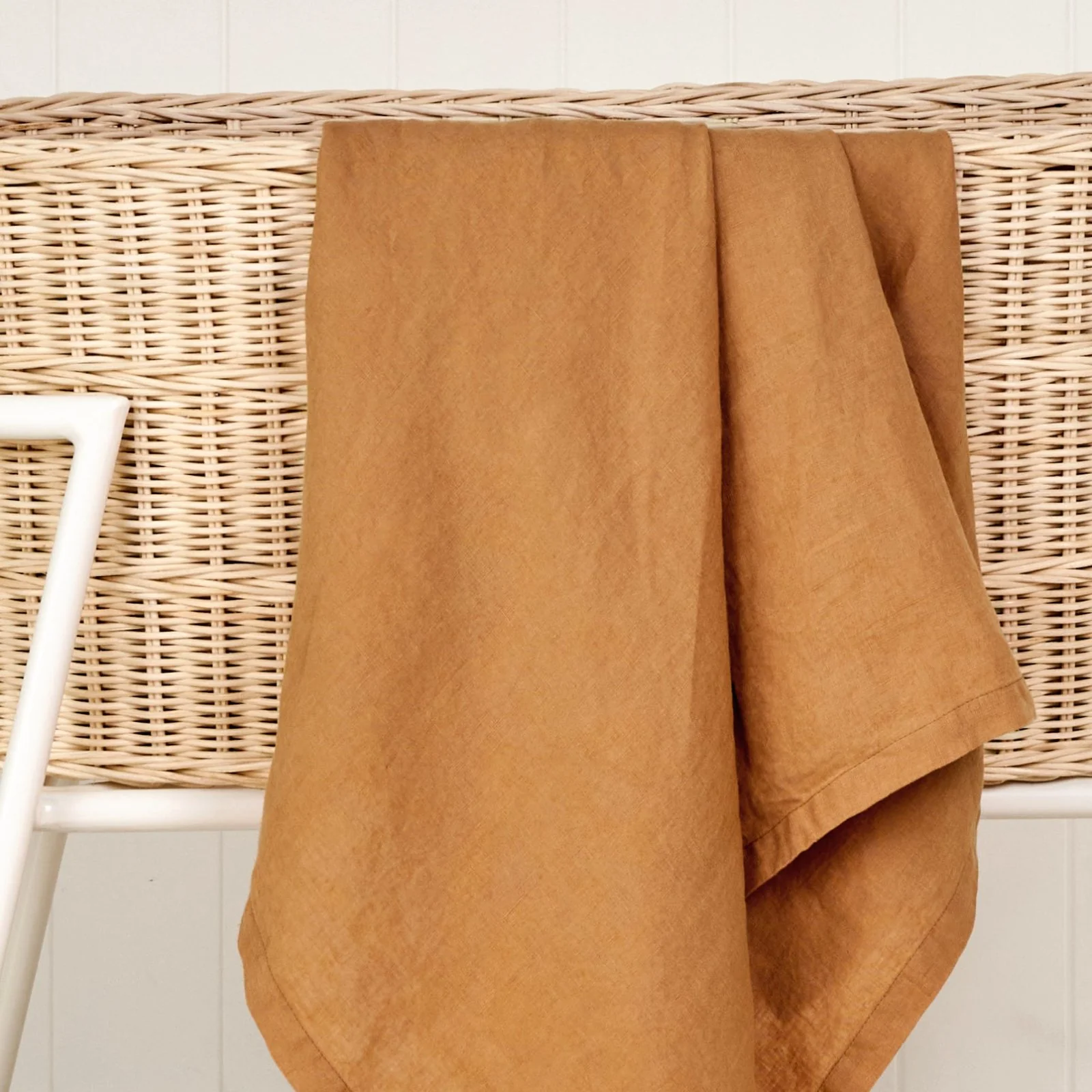 French Flax Linen Swaddle in Sandalwood - Image 3